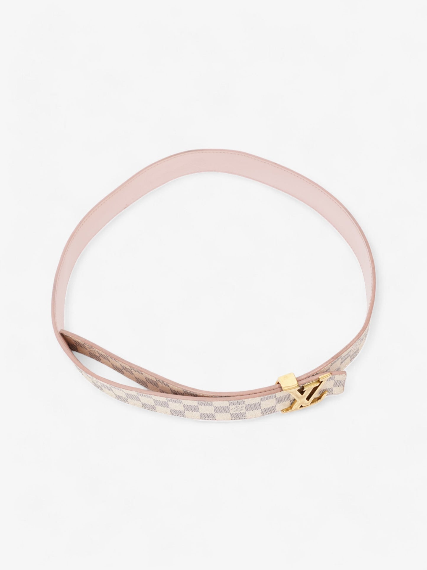 Louis Vuitton LV Iconic Reversible Belt Damier Azur / Rose Ballerine Coated Canvas 80cm / 32"