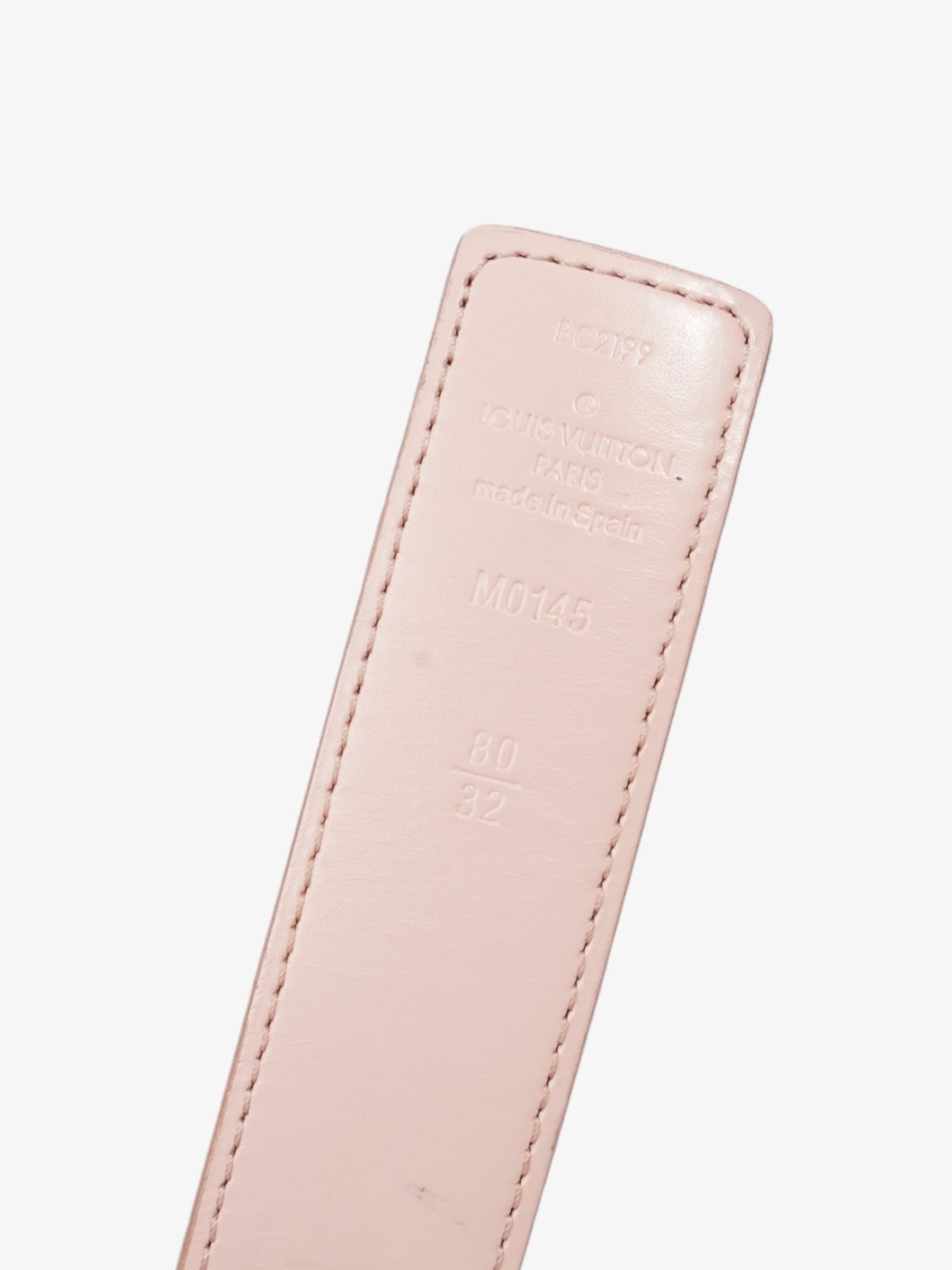 Louis Vuitton LV Iconic Reversible Belt Damier Azur / Rose Ballerine Coated Canvas 80cm / 32"