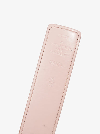 Louis Vuitton LV Iconic Reversible Belt Damier Azur / Rose Ballerine Coated Canvas 80cm / 32"