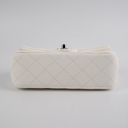 Chanel Mini Rectangular Pearl Crush Lambskin White