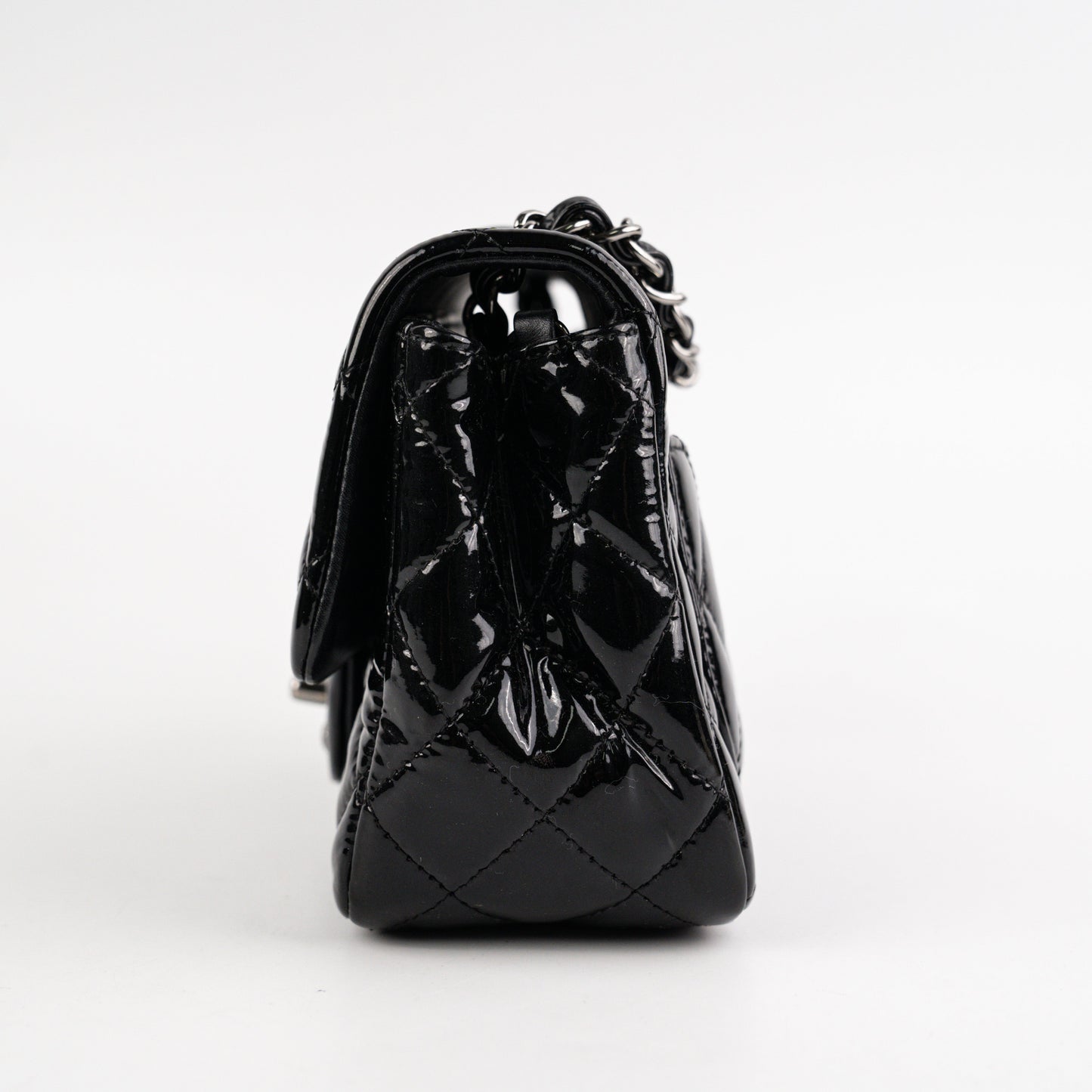 Chanel Mini Square Flap Patent Black Bag