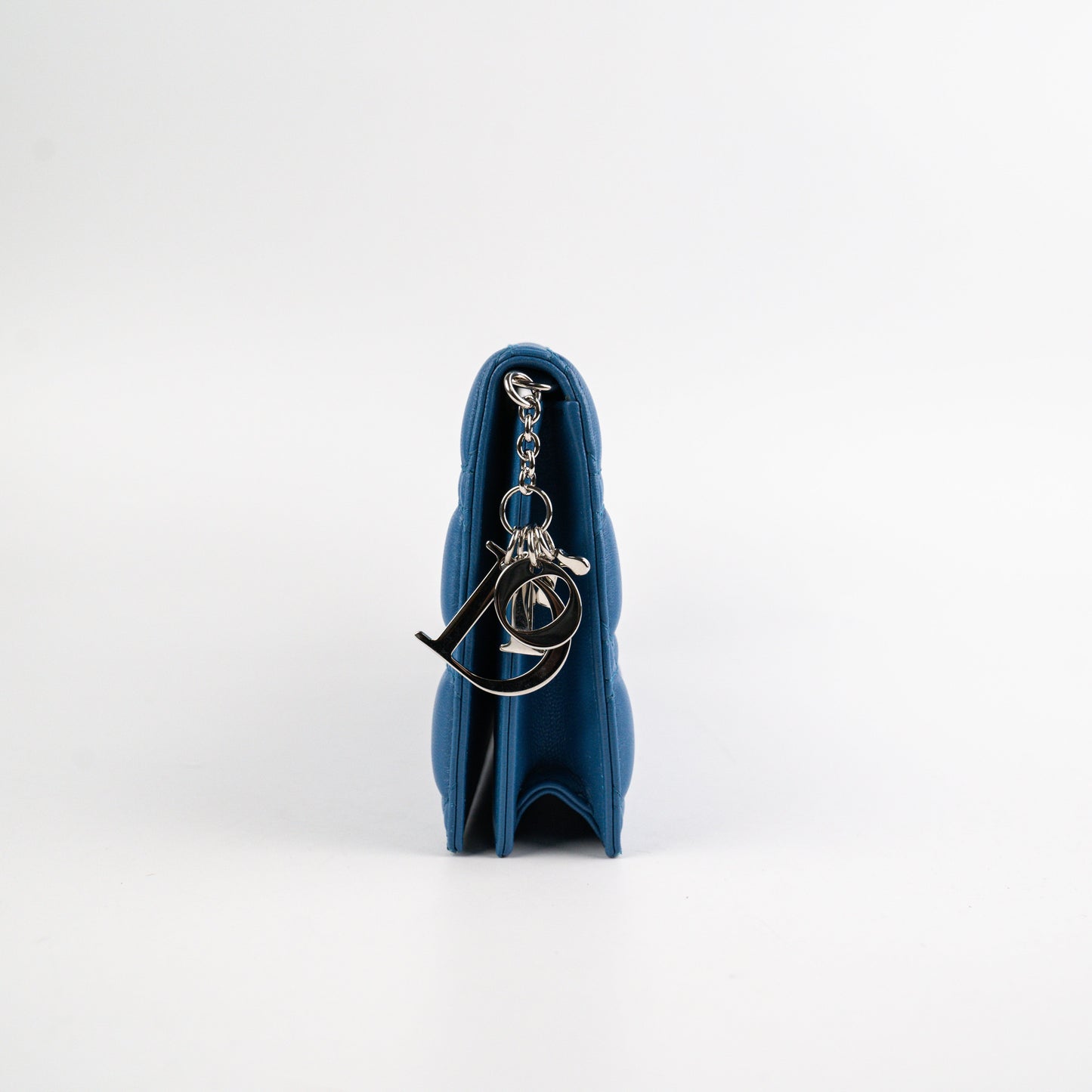 Christian Dior Cannage Lambskin Blue Clutch