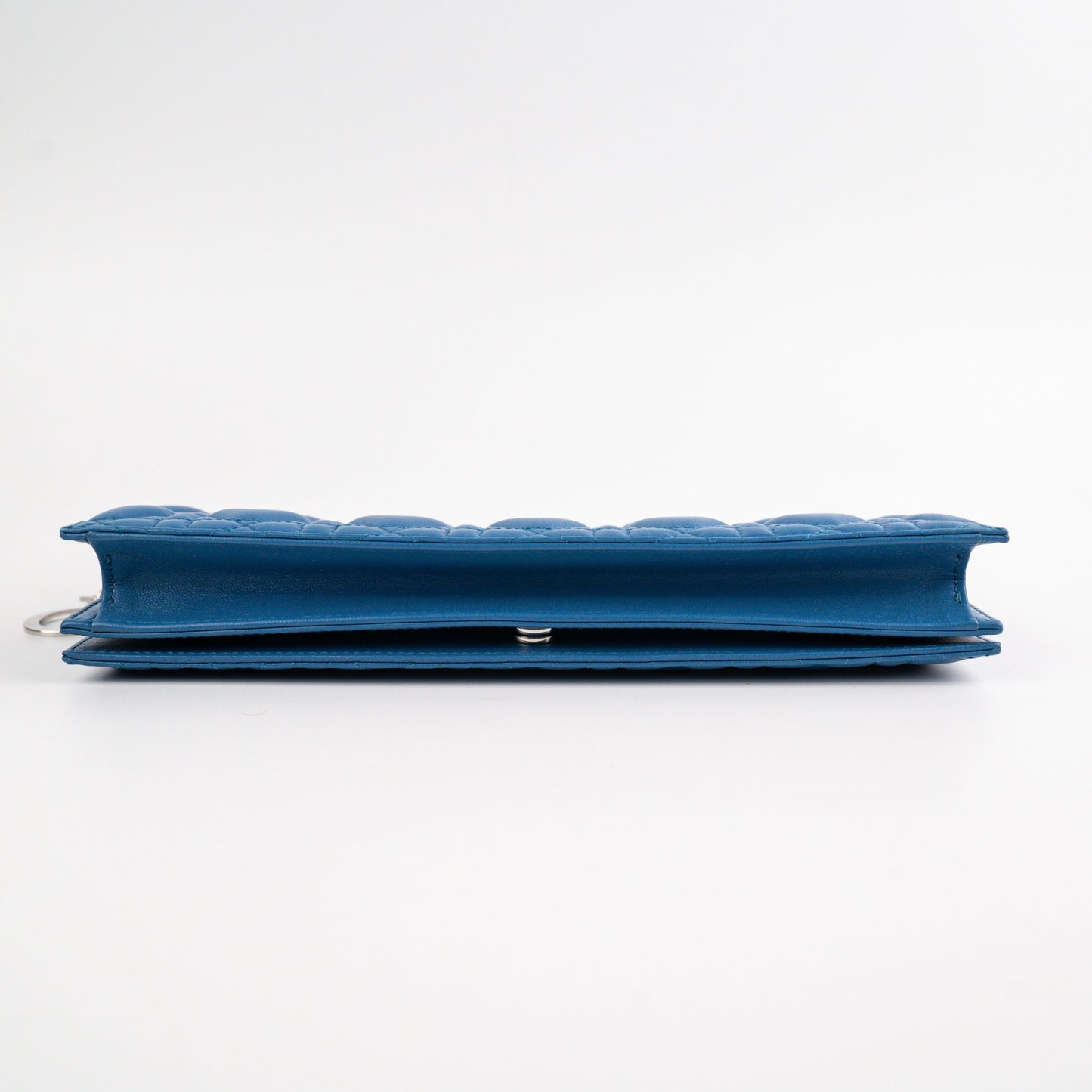 Christian Dior Cannage Lambskin Blue Clutch