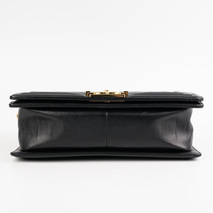 Chanel Old Medium Boy Chevron Black