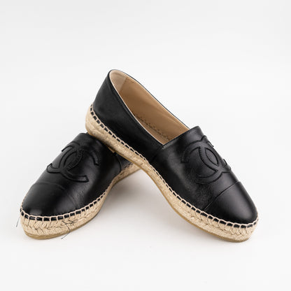 Chanel Espadrilles Size 39 Black Shoes
