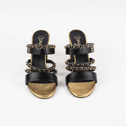 Chanel Black/Gold Chain Heels