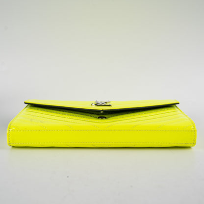 Saint Laurent Wallet On Chain Neon Yellow