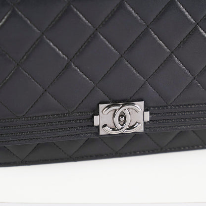Chanel Boy Wallet On Chain WOC Lambskin Black