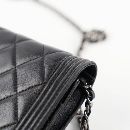Chanel Boy Wallet On Chain WOC Lambskin Black