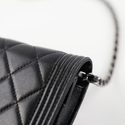 Chanel Boy Wallet On Chain WOC Lambskin Black
