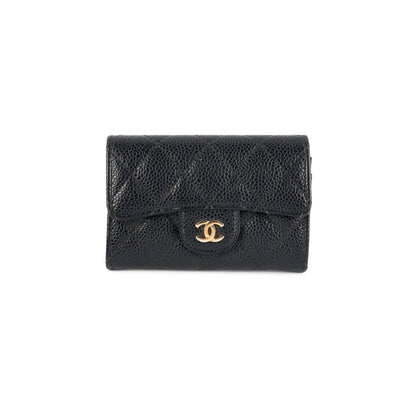 Chanel Caviar Flap Card Holder Black