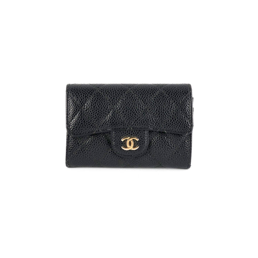 Chanel Caviar Flap Card Holder Black