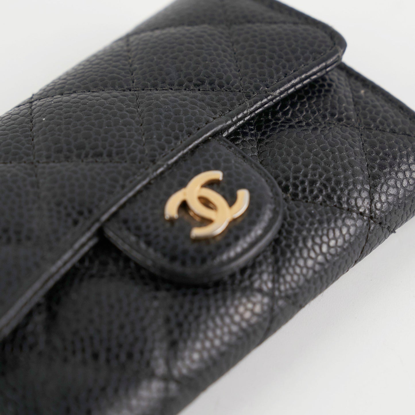 Chanel Caviar Flap Card Holder Black