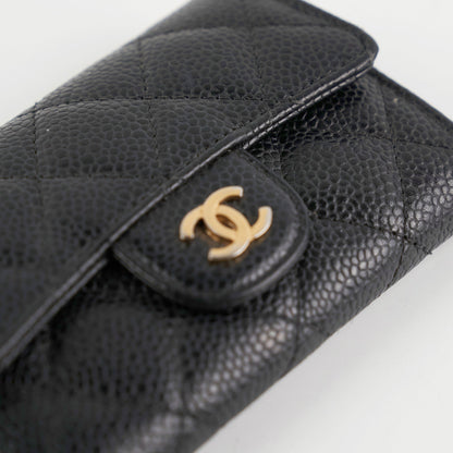 Chanel Caviar Flap Card Holder Black