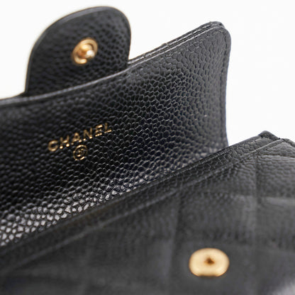 Chanel Caviar Flap Card Holder Black