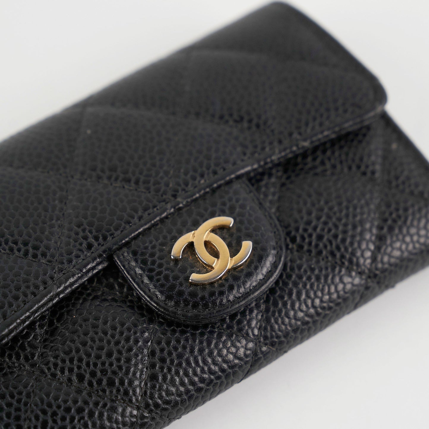 Chanel Caviar Flap Card Holder Black