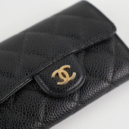 Chanel Caviar Flap Card Holder Black