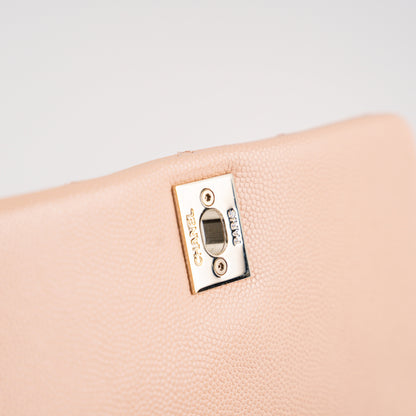 Chanel Mini Coco Handle Peach Caviar Top Handle