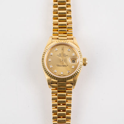 Rolex Datejust Gold 26mm Solid Yellow Gold Diamonds Watch