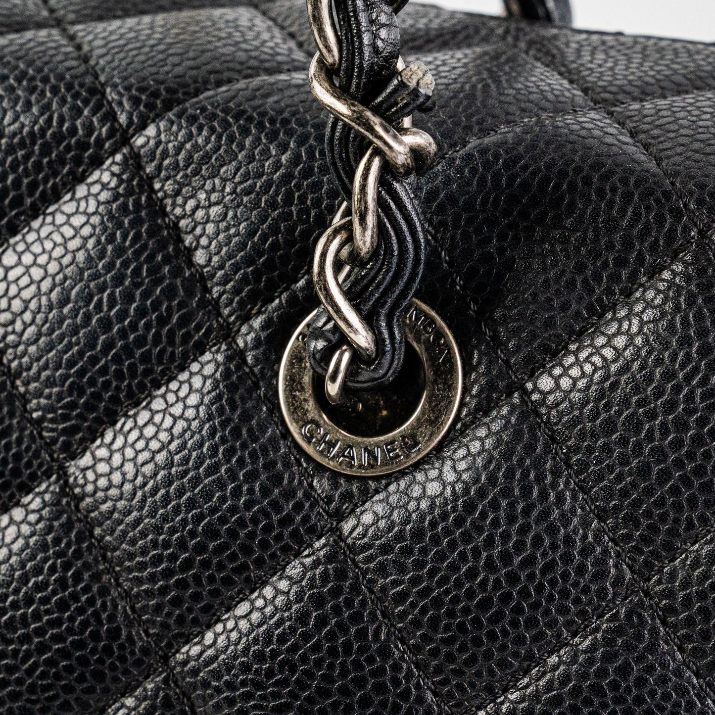 Chanel Caviar Shoulder Tote Bag Black