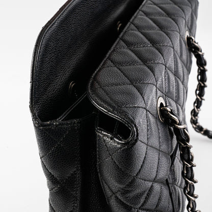 Chanel Caviar Shoulder Tote Bag Black
