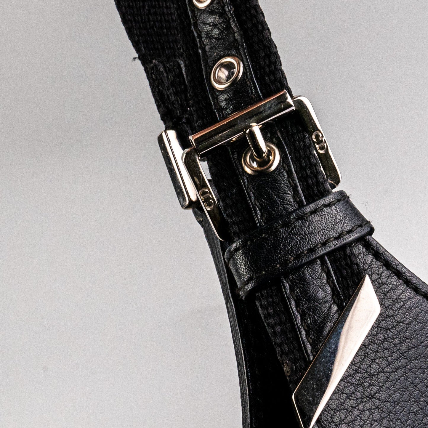 Christian Dior Canvas Shoulder Bag Black