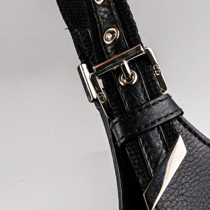 Christian Dior Canvas Shoulder Bag Black