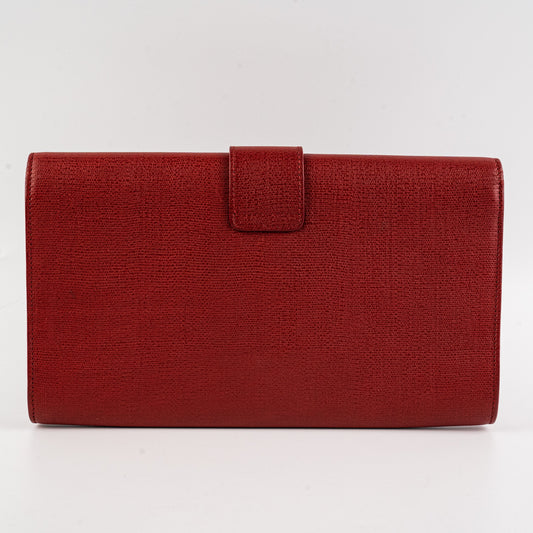 Saint Laurent Red Leather Clutch