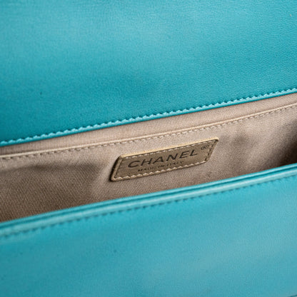 Chanel Old Medium Boy Blue Crossbody Bag