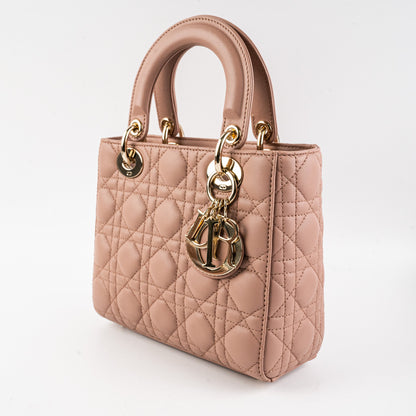 Christian Dior Small Lady Dior Lambskin Pink Bag