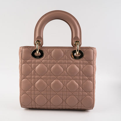 Christian Dior Small Lady Dior Lambskin Pink Bag