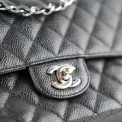 Chanel Medium/Large Double Classic Flap Caviar Black