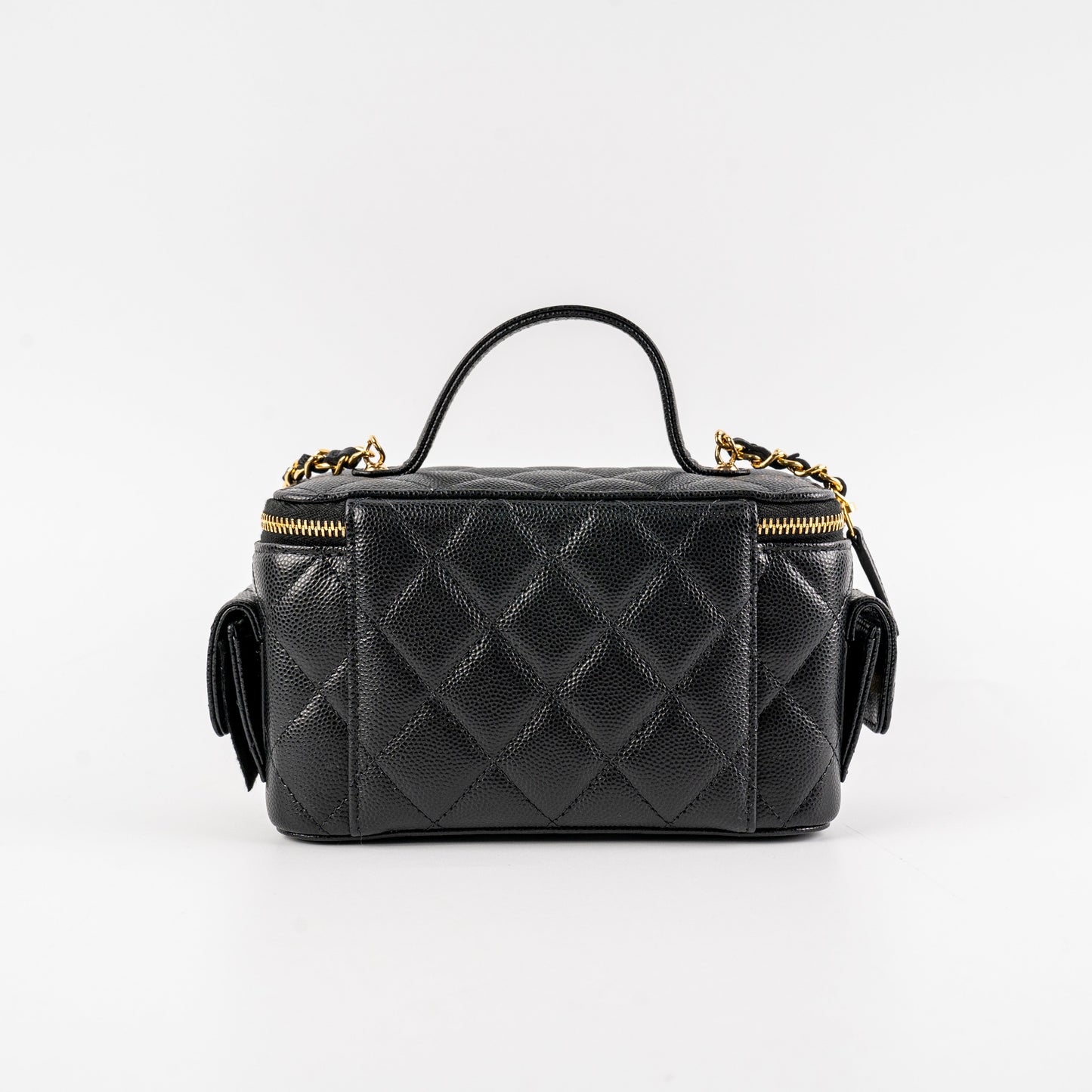 Chanel Caviar Multi Pocket Vanity Black Microchip