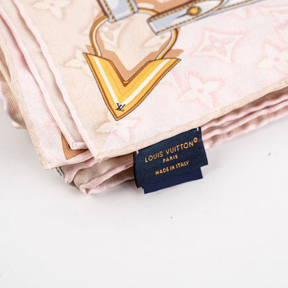 Louis Vuitton  Carre 90 x 90 Silk Scarf Light Pink