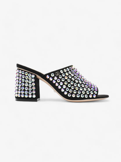 Gucci Embellished Mules 75 Black / Sequins Suede EU 37.5 UK 4.5