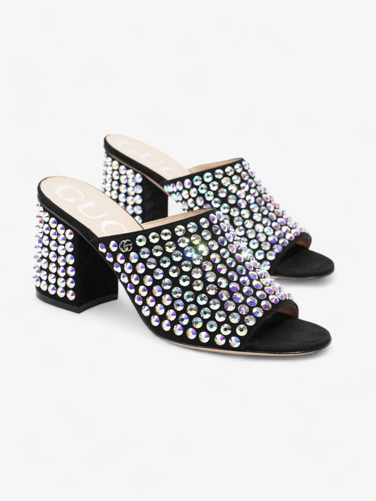 Gucci Embellished Mules 75 Black / Sequins Suede EU 37.5 UK 4.5