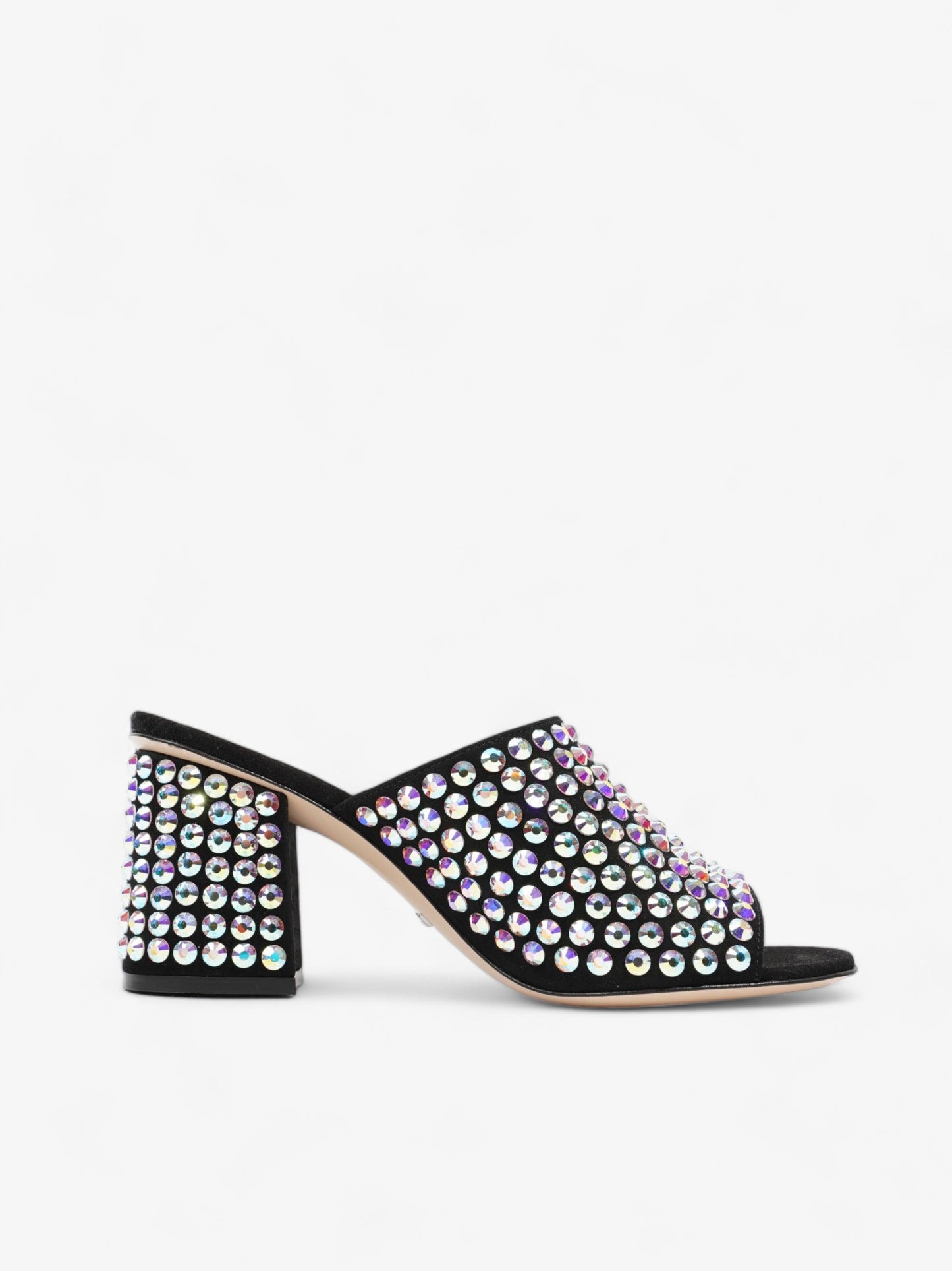 Gucci Embellished Mules 75 Black / Sequins Suede EU 37.5 UK 4.5