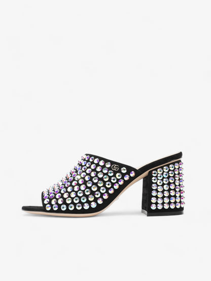 Gucci Embellished Mules 75 Black / Sequins Suede EU 37.5 UK 4.5