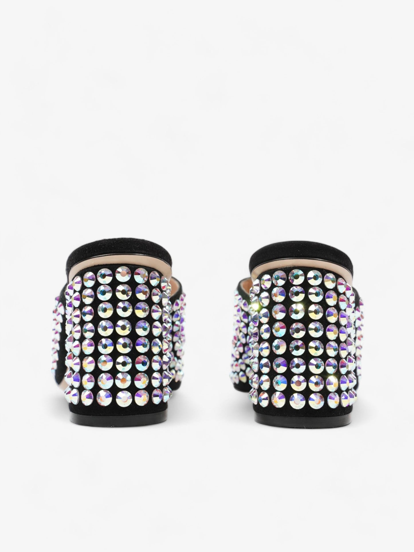 Gucci Embellished Mules 75 Black / Sequins Suede EU 37.5 UK 4.5