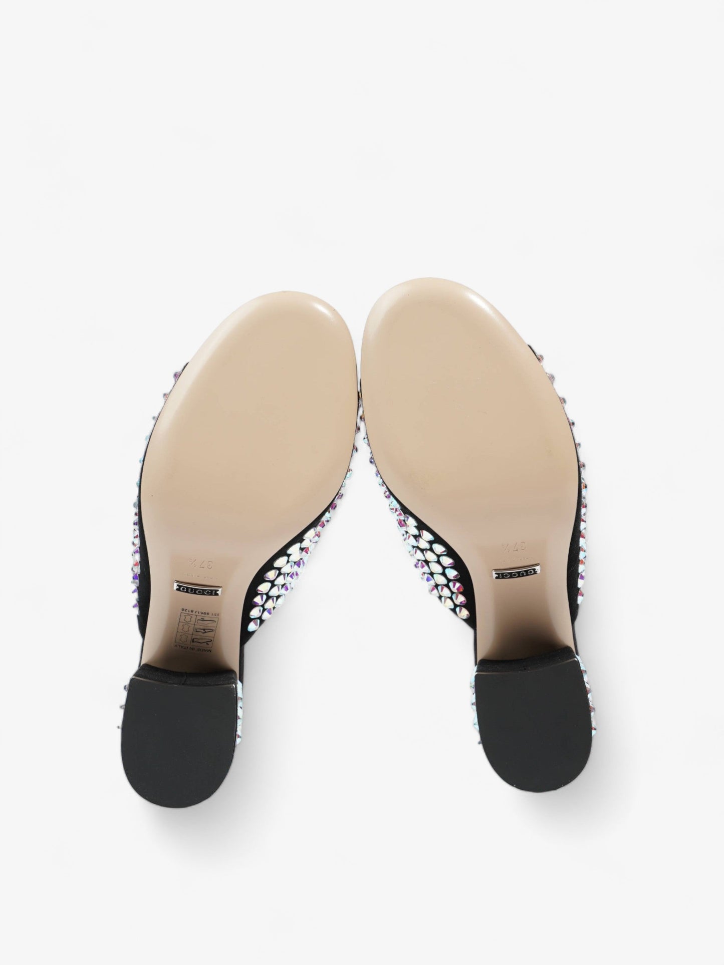 Gucci Embellished Mules 75 Black / Sequins Suede EU 37.5 UK 4.5