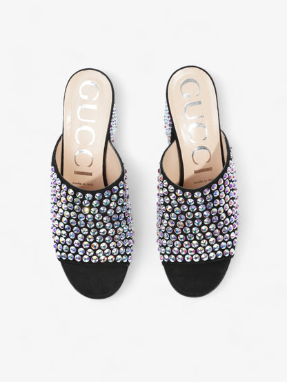 Gucci Embellished Mules 75 Black / Sequins Suede EU 37.5 UK 4.5