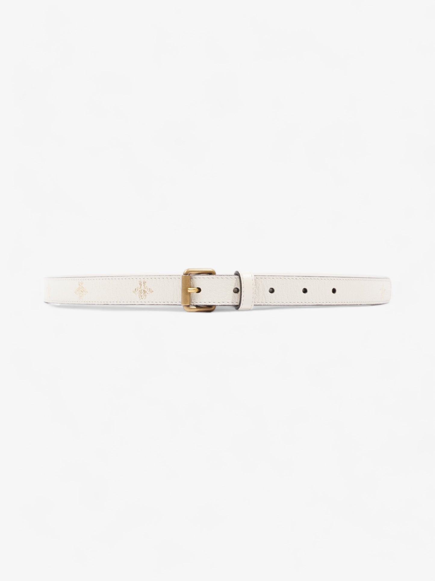 Gucci Bee Star Belt White Leather 100cm 40"