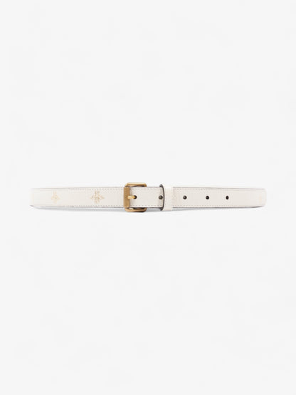 Gucci Bee Star Belt White Leather 100cm 40"