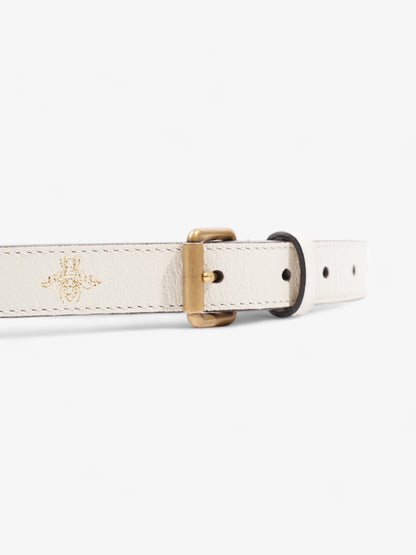 Gucci Bee Star Belt White Leather 100cm 40"