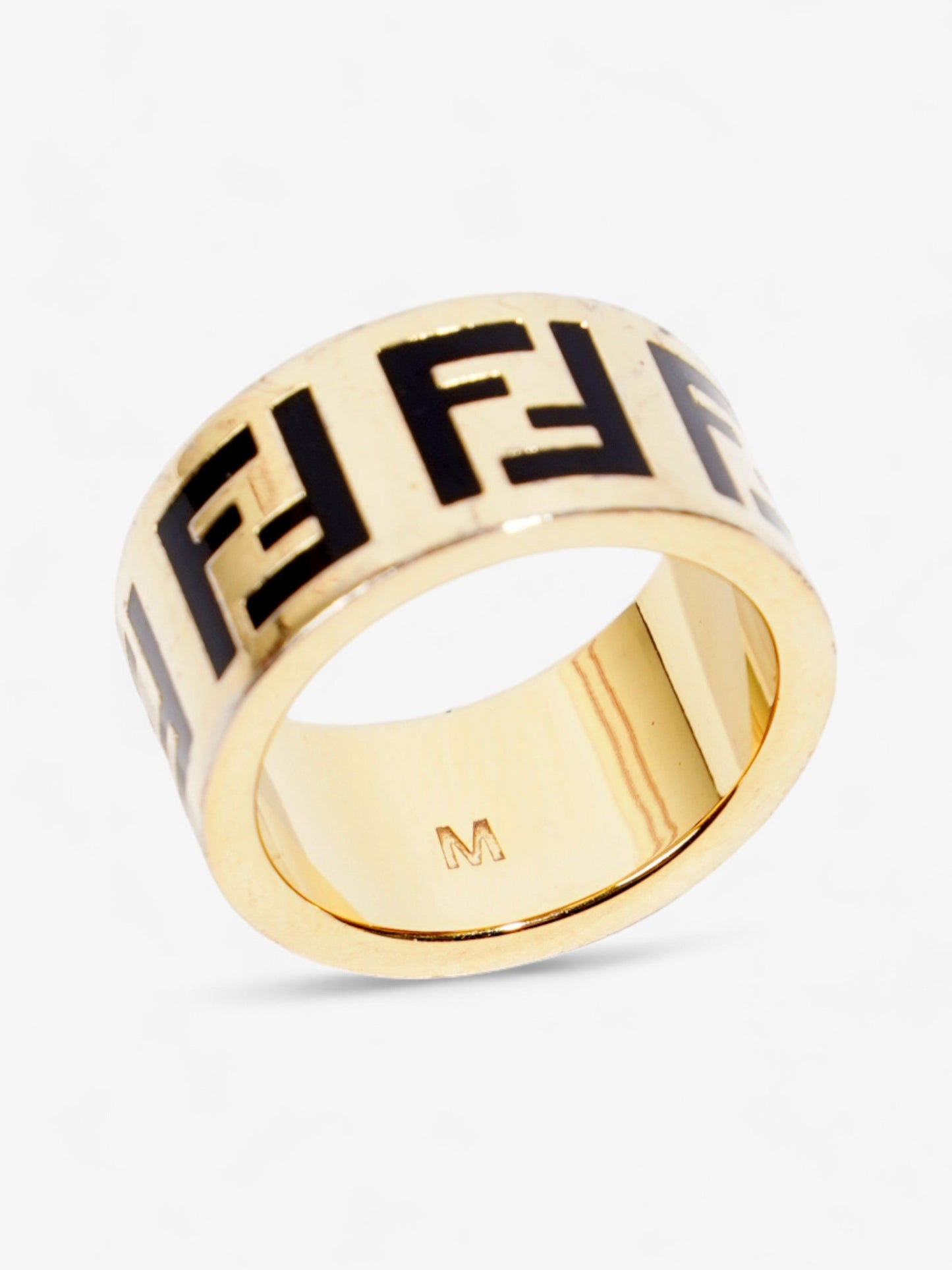 Fendi Forever Fendi Ring Black / Gold Brass M (54mm)
