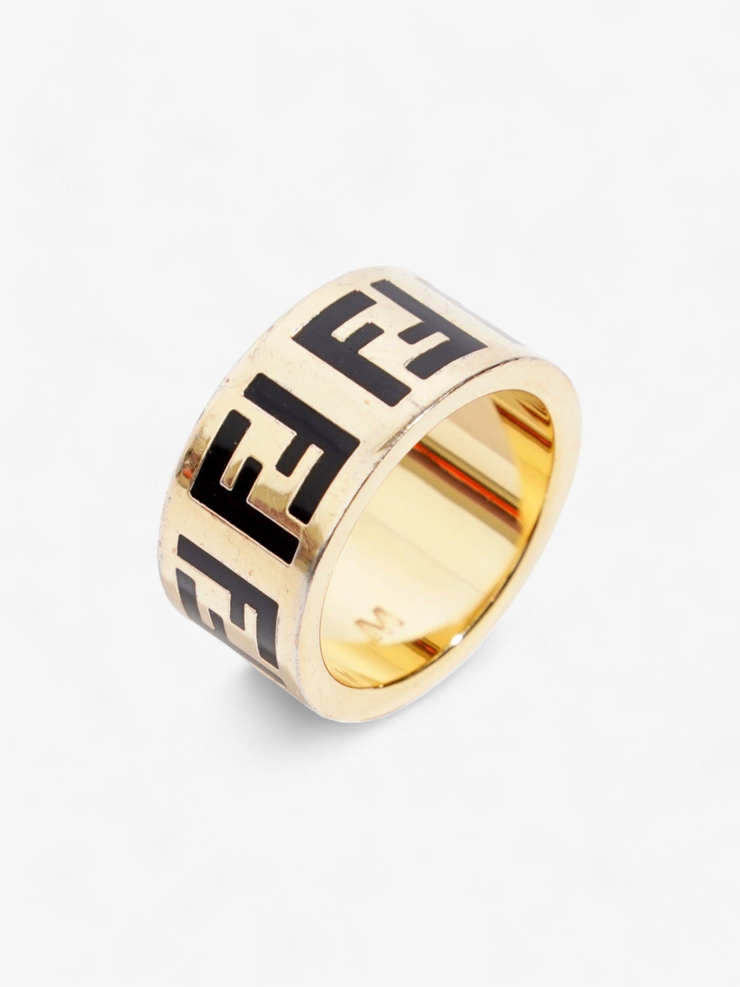 Fendi Forever Fendi Ring Black / Gold Brass M (54mm)
