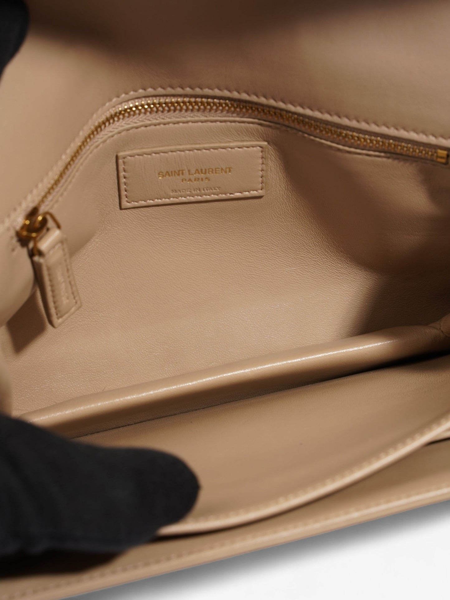 Saint Laurent Le Maillon Beige Leather
