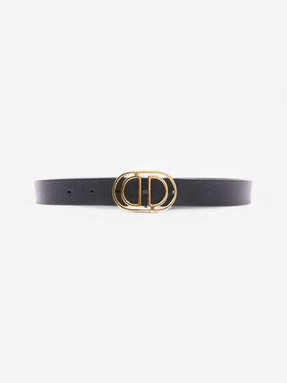 Christian Dior CD Belt Black / Gold Leather 75cm / 30"