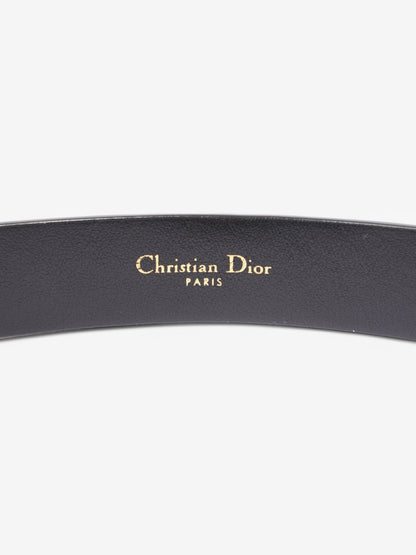 Christian Dior CD Belt Black / Gold Leather 75cm / 30"