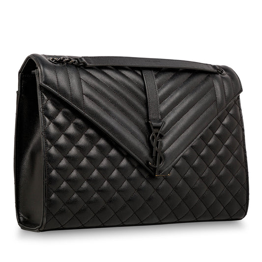 Saint Laurent Large Monogram Mix Matelasse Shoulder Bag